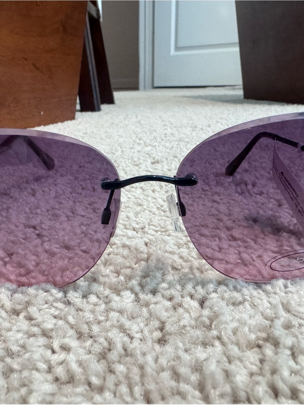 bebe Rimless Purple Gradient Sunglasses